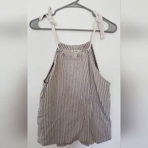 Madewell Blue and White Striped Tank With Tie Straps